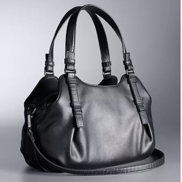 Simply Vera Vera Wang "Buena Satchel" Crossbody Purse Black Never Used **READ** - Picture 3 of 13